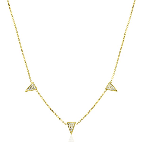 Gold Triple Triangle Necklace Gold